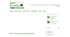 Desktop Screenshot of eastcoastbackpacking.com